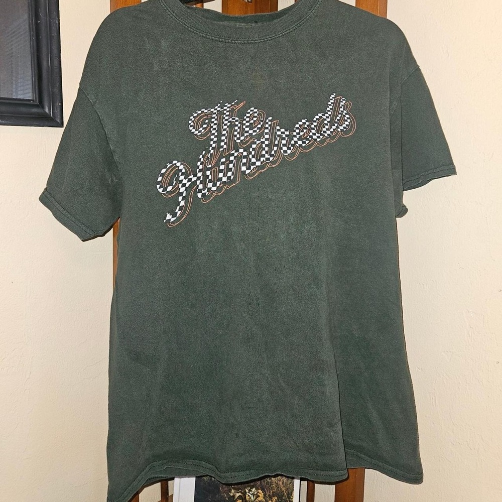 The Hundreds Olive Green Script Logo Tee with Checker Accent